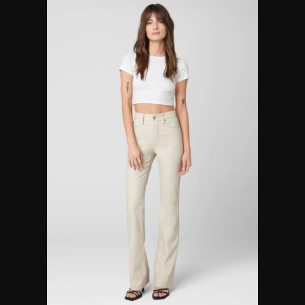 Blank NYC Hoyt In Go Blank Pant Vegan Leather Mini Boot Cut Pleather Sz28 $98.00